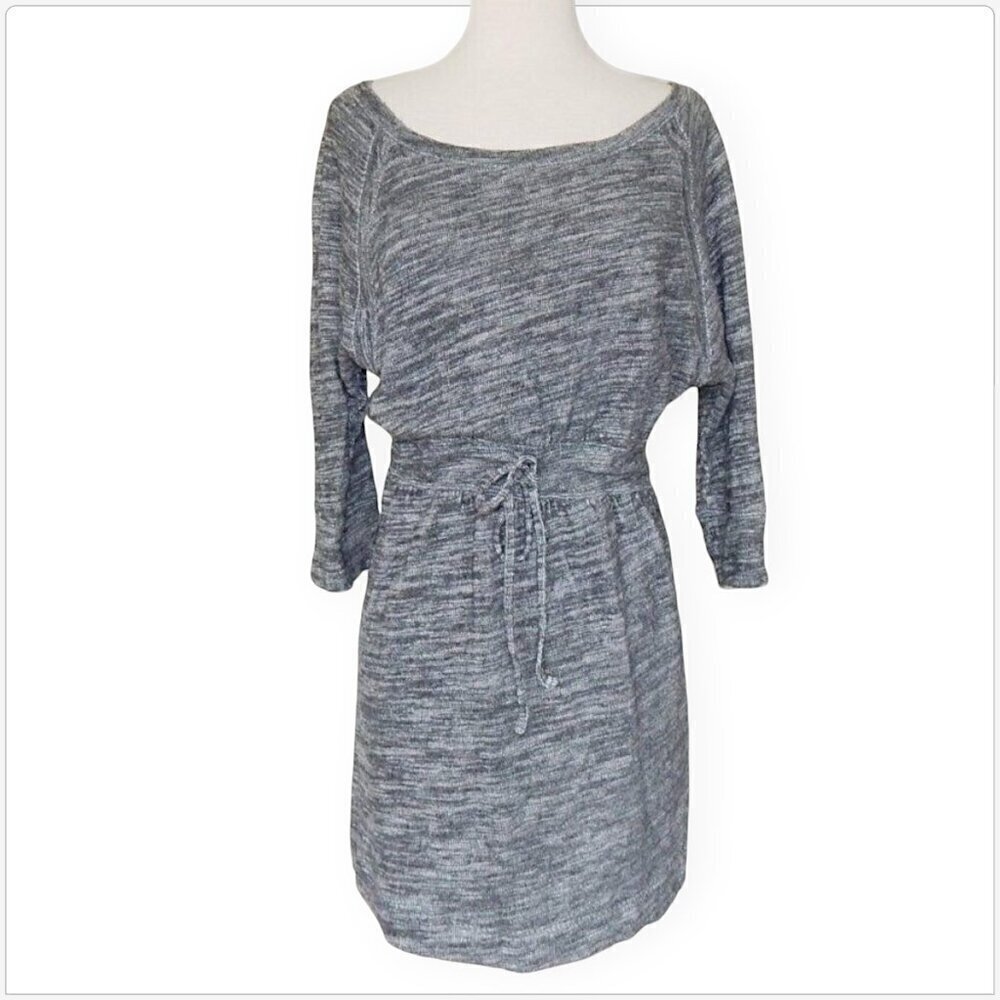 Juicy Couture Gray and White Heather Blouson Drawstring Casual Knit Dress Size M